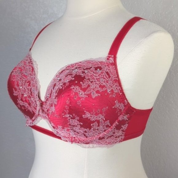 Victoria Secret 36DD Demi Bra Dream Angels Lace & Rhinestones Lined Underwired - Picture 4 of 8